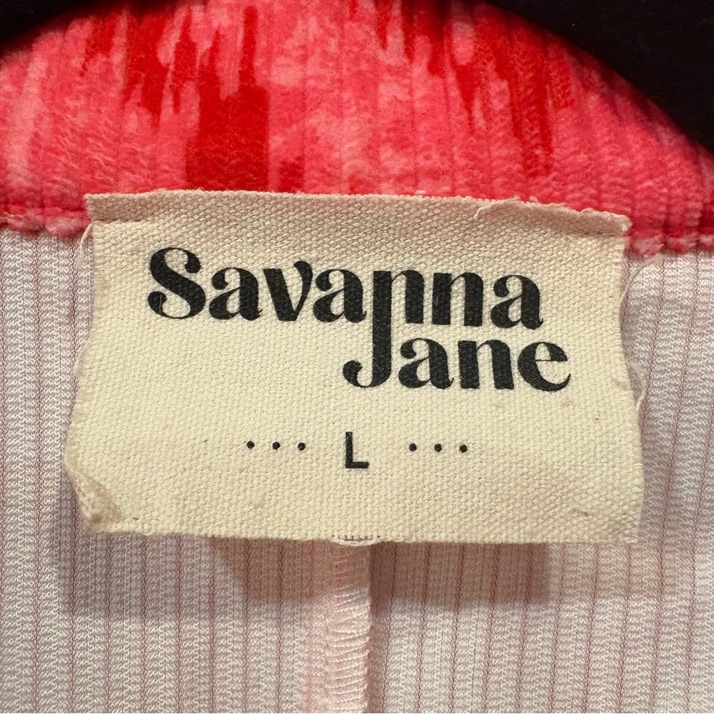 Savanna Jane $70 Pink & Red Geometric Ikat Diamond Corduroy Blazer L Southwest - Picture 6 of 12